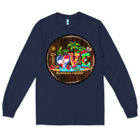 Navy dominican republic coasters Long Sleeve Tee - AdoDesignShop