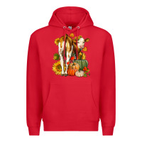Red Fall Heifer Premium Hoodie - LillyAllenDesigns