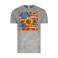 Cloud Rock sunflowers american flag seamless pattern Vintage Tee - HRA Design Shop