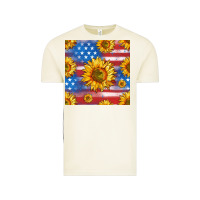 Vintage Arctic sunflowers american flag seamless pattern Vintage Tee - HRA Design Shop