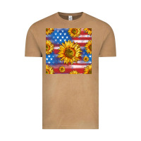 Vintage Camel sunflowers american flag seamless pattern Vintage Tee - HRA Design Shop