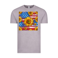 Vintage Zinc sunflowers american flag seamless pattern Vintage Tee - HRA Design Shop