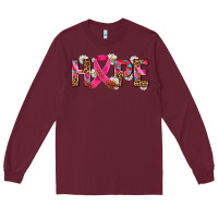 Burgundy hope and cancer ribbon Long Sleeve Tee - AdoDesignShop
