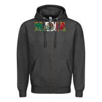 Charcoal Heather mexican flag mama Zipper Hoodie - Jasminsmagicworld
