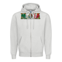 Dove Grey mexican flag mama Zipper Hoodie - Jasminsmagicworld