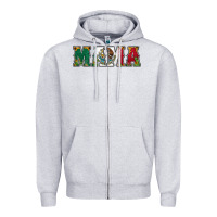 Heather Grey mexican flag mama Zipper Hoodie - Jasminsmagicworld
