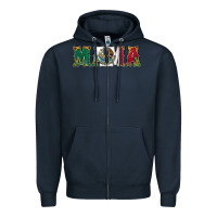 Navy mexican flag mama Zipper Hoodie - Jasminsmagicworld
