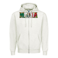 Oatmeal Heather mexican flag mama Zipper Hoodie - Jasminsmagicworld