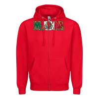 Red mexican flag mama Zipper Hoodie - Jasminsmagicworld