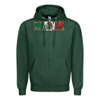 Sports Green mexican flag mama Zipper Hoodie - Jasminsmagicworld