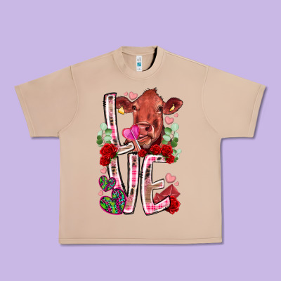 Love Cow Valentine Urban Heavy Tee Designed By Racoondesign
