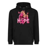 Black Hope Breast Cancer Caucasian hand nails Heavyweight Hoodie - NancyCooperArtShop