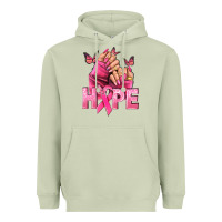 Matcha Hope Breast Cancer Caucasian hand nails Heavyweight Hoodie - NancyCooperArtShop