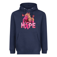 Navy Hope Breast Cancer Caucasian hand nails Heavyweight Hoodie - NancyCooperArtShop