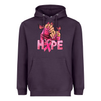 Plum Hope Breast Cancer Caucasian hand nails Heavyweight Hoodie - NancyCooperArtShop