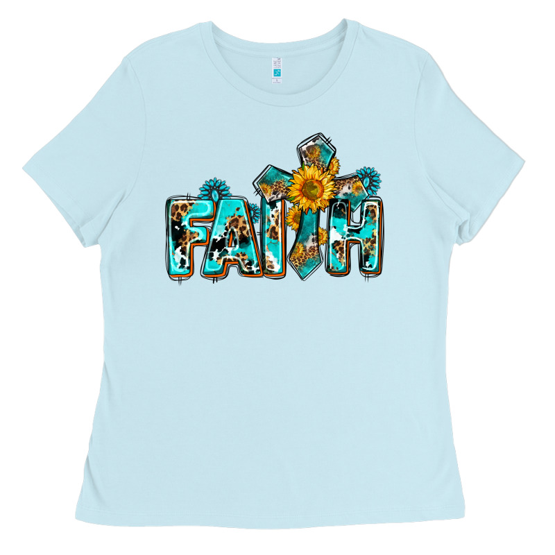 Faith With Cross Ado Ladies Tee by AdoDesignShop | Teevron