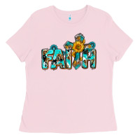 Bubblegum Pink faith with cross ado Ladies Tee - AdoDesignShop