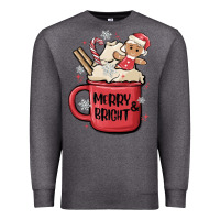 Charcoal Heather merry and bright Premium Sweatshirt - MaliasSmallBusiness