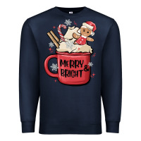 Navy merry and bright Premium Sweatshirt - MaliasSmallBusiness