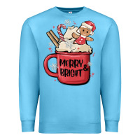 Ocean Blue merry and bright Premium Sweatshirt - MaliasSmallBusiness