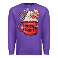 Purple merry and bright Premium Sweatshirt - MaliasSmallBusiness