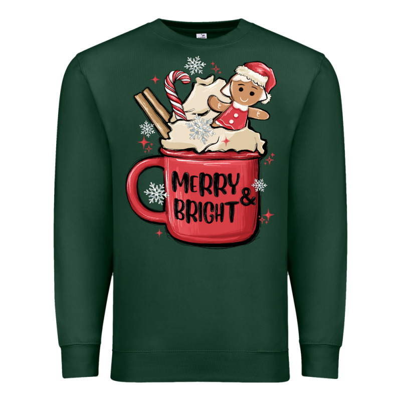 Merry And Bright Premium Sweatshirt by MaliasSmallBusiness | Teevron