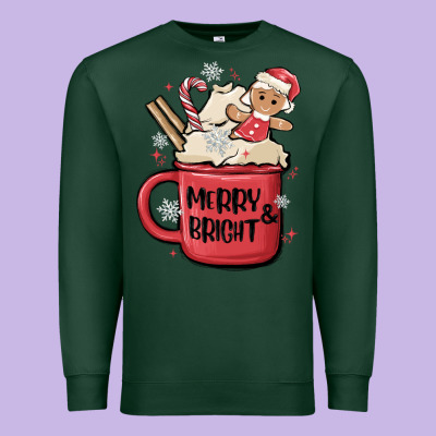 Merry And Bright Premium Sweatshirt Designed By Maliassmallbusiness