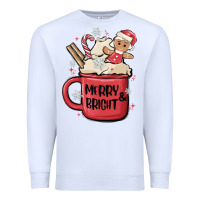 White merry and bright Premium Sweatshirt - MaliasSmallBusiness
