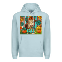 Blue Mist Western Fall Cow Premium Hoodie - LillyAllenDesigns