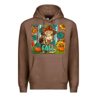 Chestnut Western Fall Cow Premium Hoodie - LillyAllenDesigns
