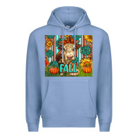 Colony Blue Western Fall Cow Premium Hoodie - LillyAllenDesigns