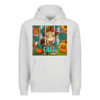 Dove Grey Western Fall Cow Premium Hoodie - LillyAllenDesigns