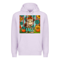 Lilac Western Fall Cow Premium Hoodie - LillyAllenDesigns