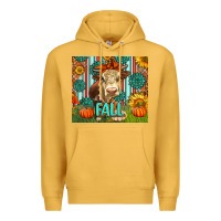 Mustard Western Fall Cow Premium Hoodie - LillyAllenDesigns