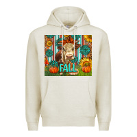 Oatmeal Heather Western Fall Cow Premium Hoodie - LillyAllenDesigns