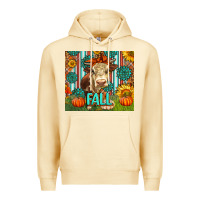 Pina Colada Western Fall Cow Premium Hoodie - LillyAllenDesigns