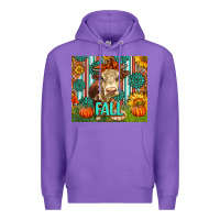 Purple Western Fall Cow Premium Hoodie - LillyAllenDesigns