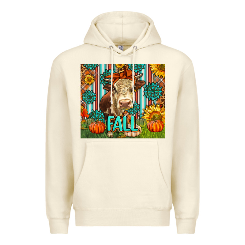 Western Fall Cow Premium Hoodie by LillyAllenDesigns | Teevron