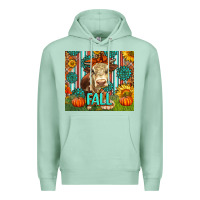 Seafoam Western Fall Cow Premium Hoodie - LillyAllenDesigns