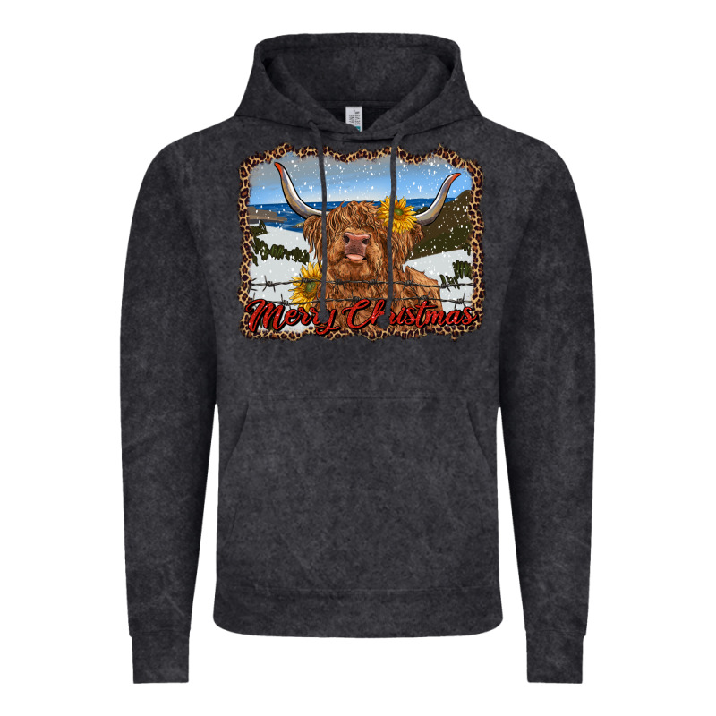 Merry Christmas Highland Cow With Farm Vintage Hoodie by RanaPortraitStore | Teevron