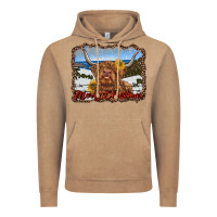 Vintage Coffee merry christmas highland cow with farm Vintage Hoodie - RanaPortraitStore