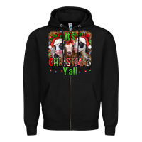 Black it's christmas y'all heifers Zipper Hoodie - Jasminsmagicworld