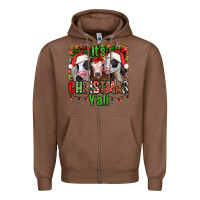 Chestnut it's christmas y'all heifers Zipper Hoodie - Jasminsmagicworld