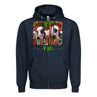 Navy it's christmas y'all heifers Zipper Hoodie - Jasminsmagicworld