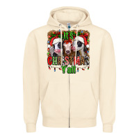 Sandshell it's christmas y'all heifers Zipper Hoodie - Jasminsmagicworld