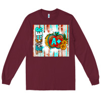 Burgundy teacher a+ tumbler Long Sleeve Tee - BundleAndBundleShop