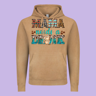 Mama Needs A Drink Vintage Hoodie Designed By Texasbilliewilder