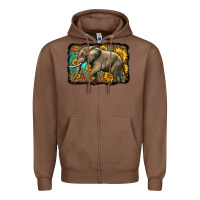 Chestnut western sunflowers elephant Zipper Hoodie - LillyAllenDesigns