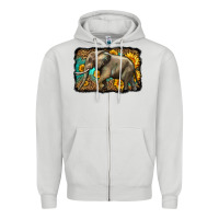 Dove Grey western sunflowers elephant Zipper Hoodie - LillyAllenDesigns