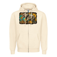 Sandshell western sunflowers elephant Zipper Hoodie - LillyAllenDesigns